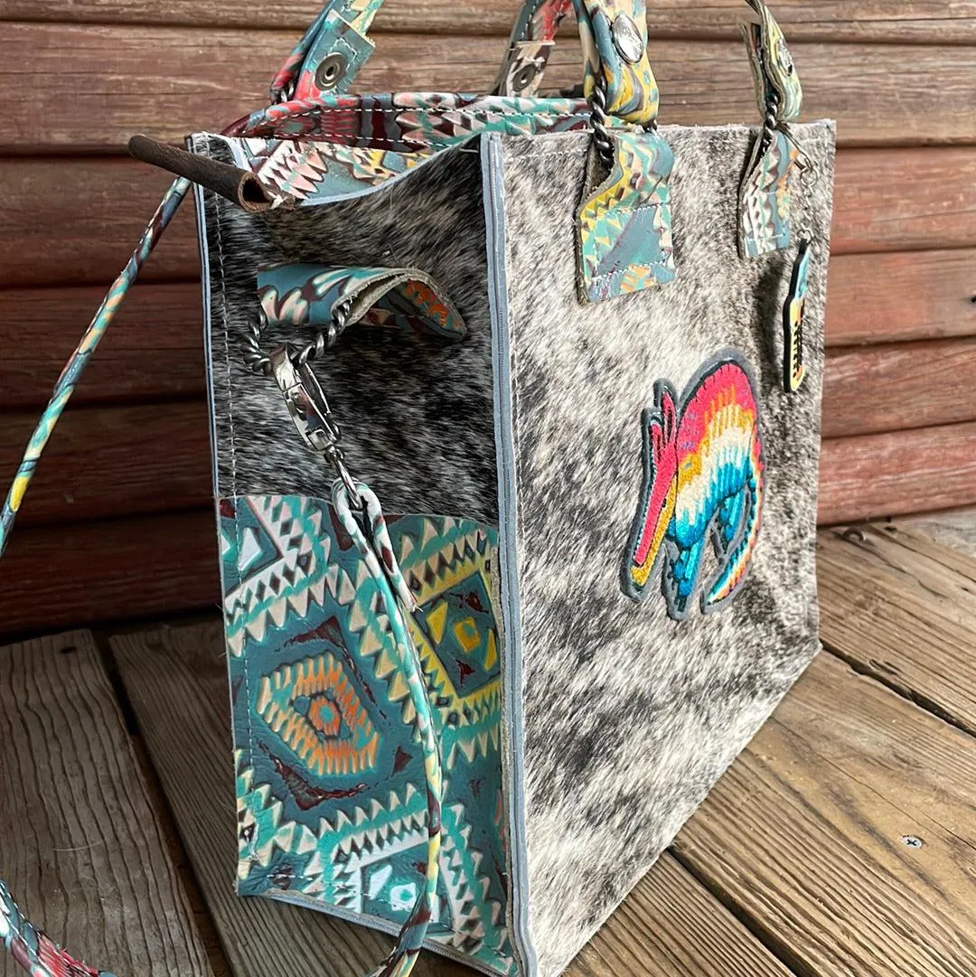 Minnie Pearl - Brindle w/ Rainbow Aztec w/ Armadillo Patch
