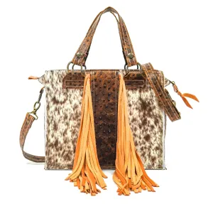 Minnie Pearl - Chocolate & White w/ Ostrich