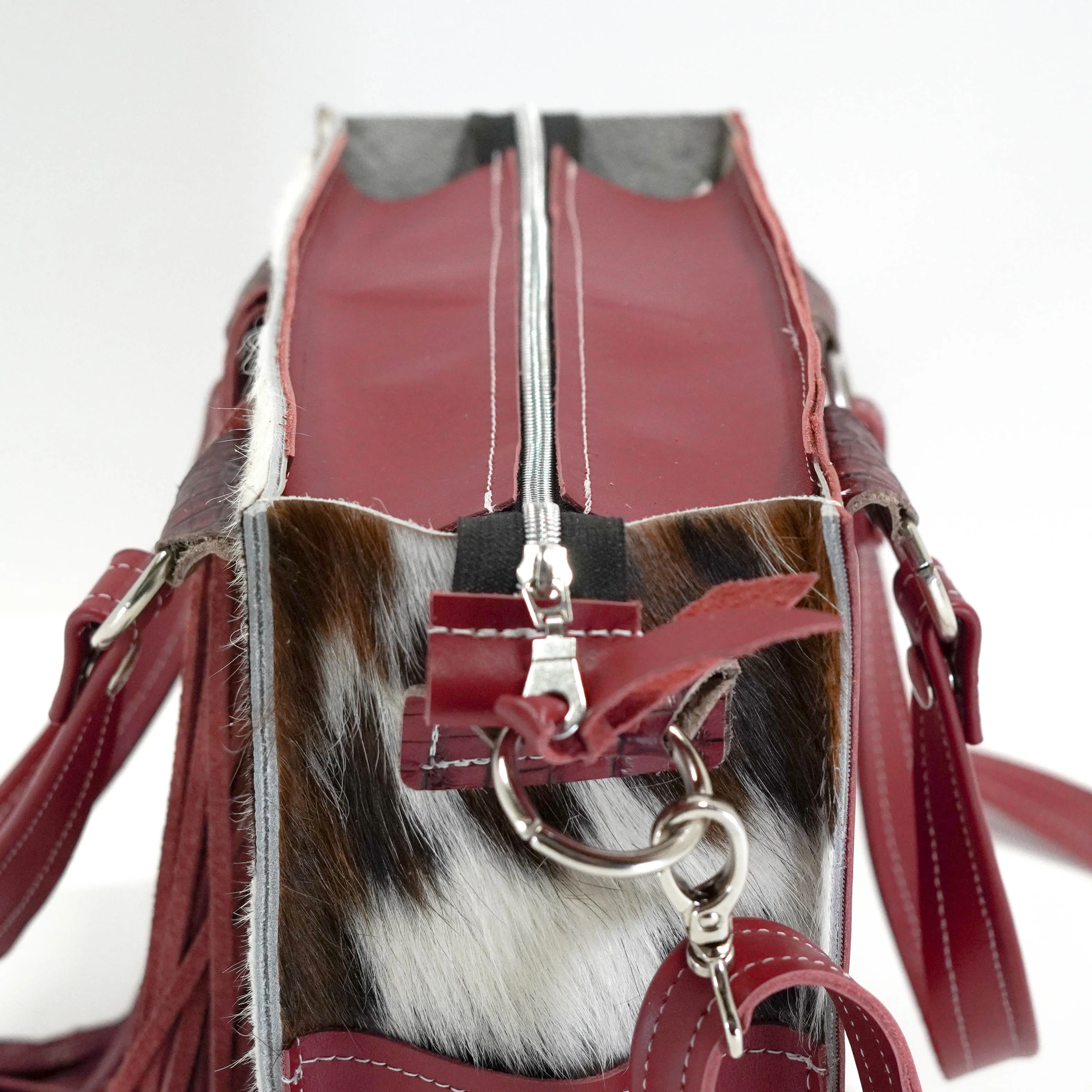 Minnie Pearl - Tricolor w/ Burgundy Croc