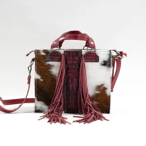 Minnie Pearl - Tricolor w/ Burgundy Croc