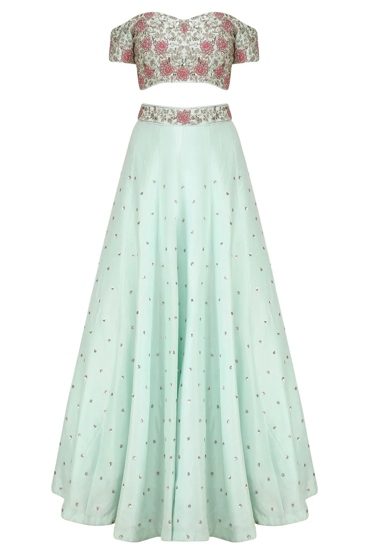 Mint Color Party Lehenga Choli