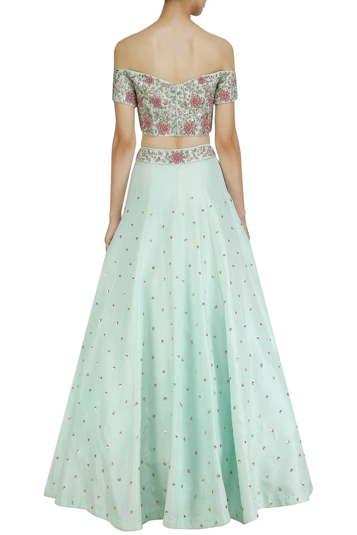 Mint Color Party Lehenga Choli