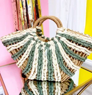 Mint straw bag