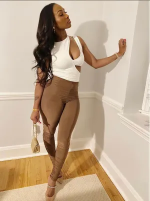 Mocha Ruched Leggings