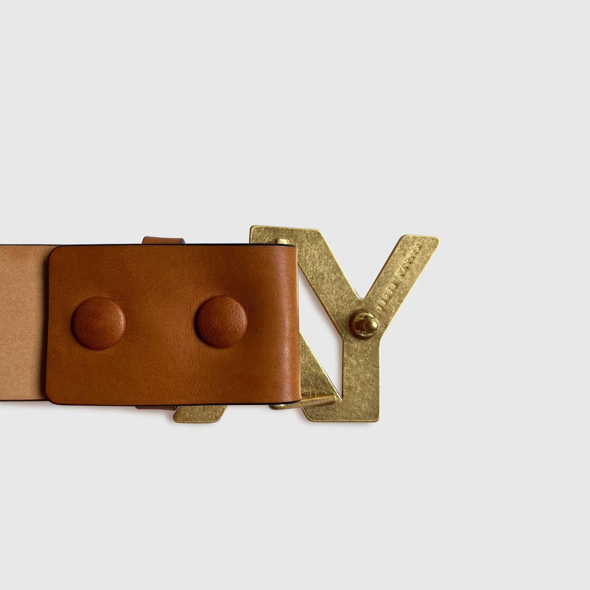 Monogram Buckle with belt vachetta Leather tan