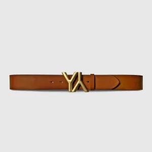 Monogram Buckle with belt vachetta Leather tan