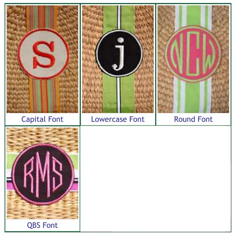 Monogrammed Cocktail Hyannisport Straw Basket Bag