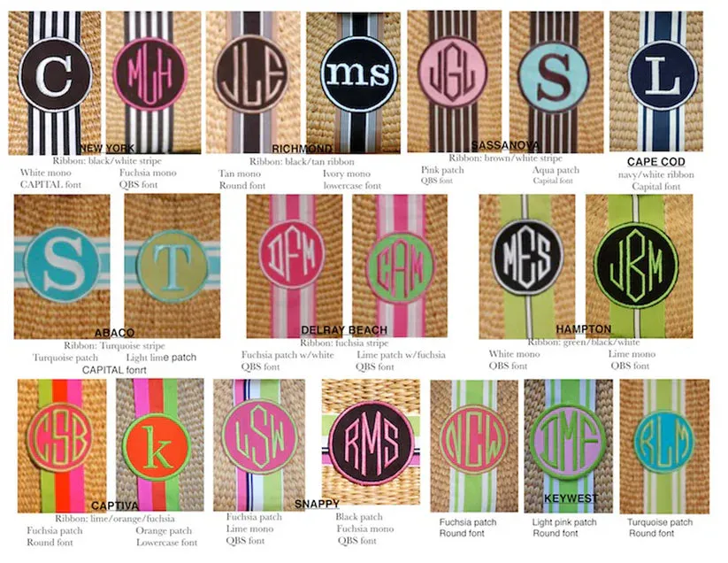 Monogrammed Cocktail Hyannisport Straw Basket Bag