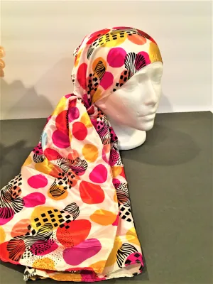 Multi Color Dots Silk Scarf, 56" L x 20 " W