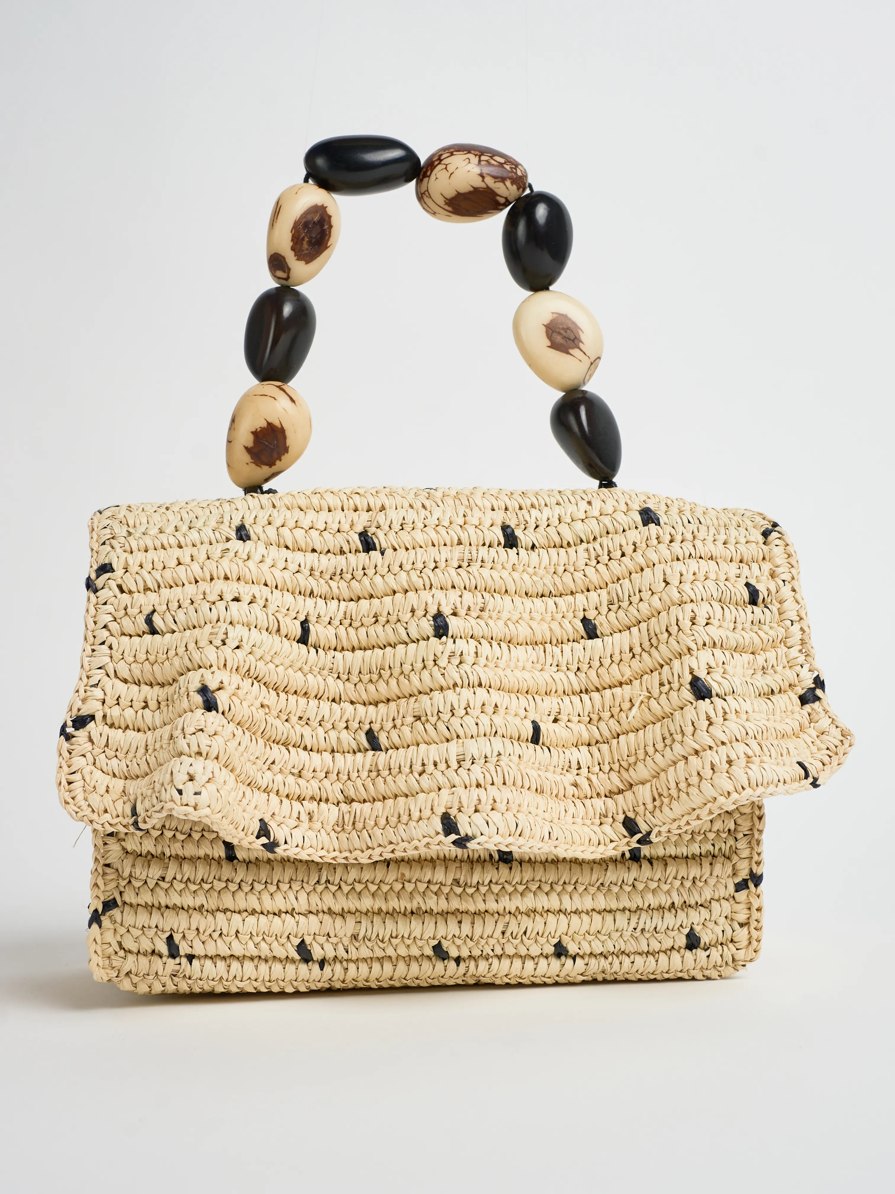 Muse Mini Bag - Natural/Black Dots