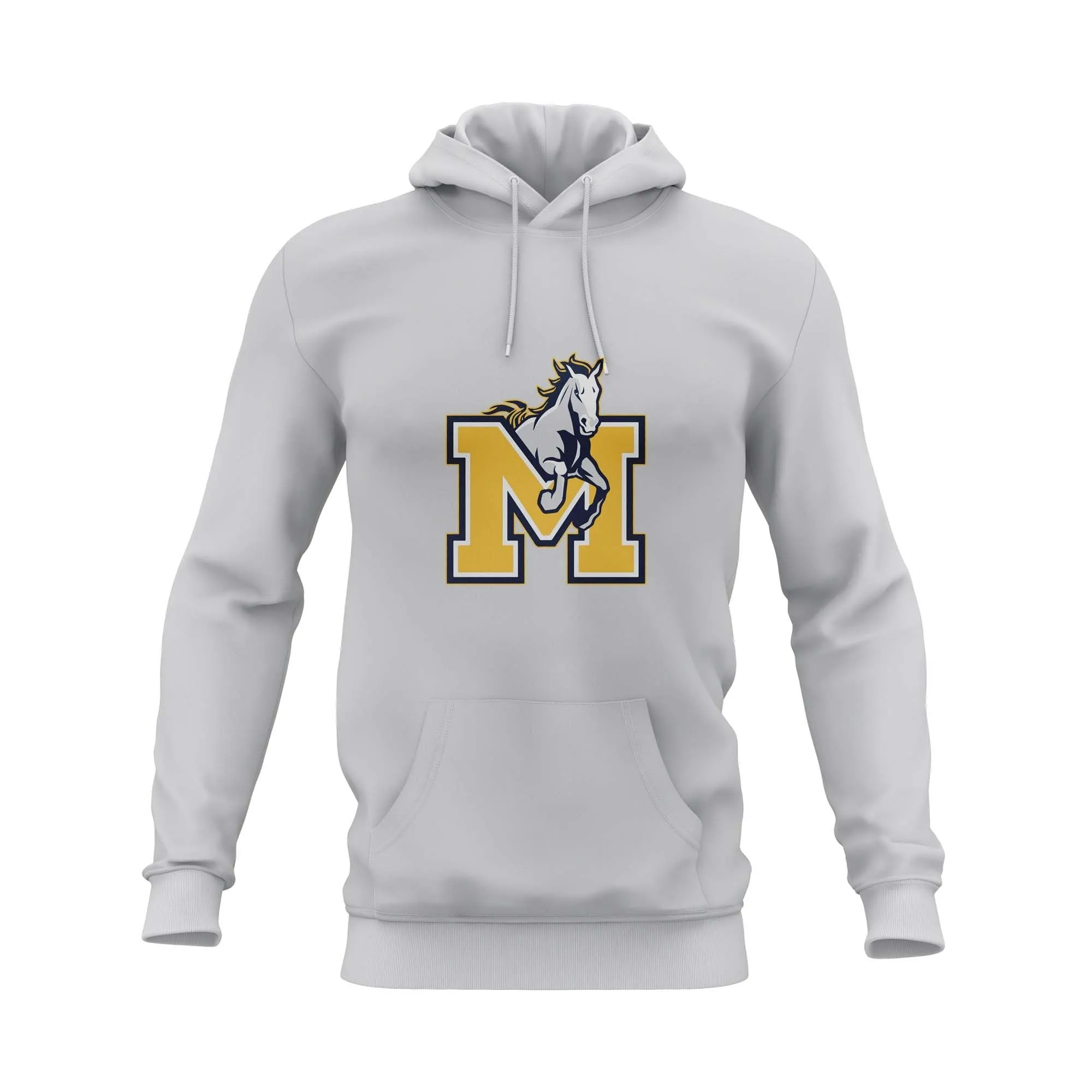MUSTANGS Semi Sublimated Grey Hoodie