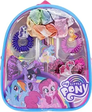 My Little Pony - Townley Girl Backpack Cosmetic Makeup Gift Bag Set includes Hair Accessories and Clear PVC Back-pack for Kids Toddler Girls, Ages 3  perfect for Parties, Sleepovers and Makeovers