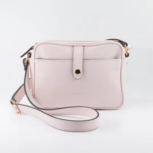 Napa Leather Satchel Crossbody Bag - Powder Pink