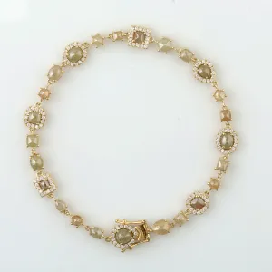 Natural Ice Diamond Pave Diamond Designer Bracelet 18K Yellow Gold