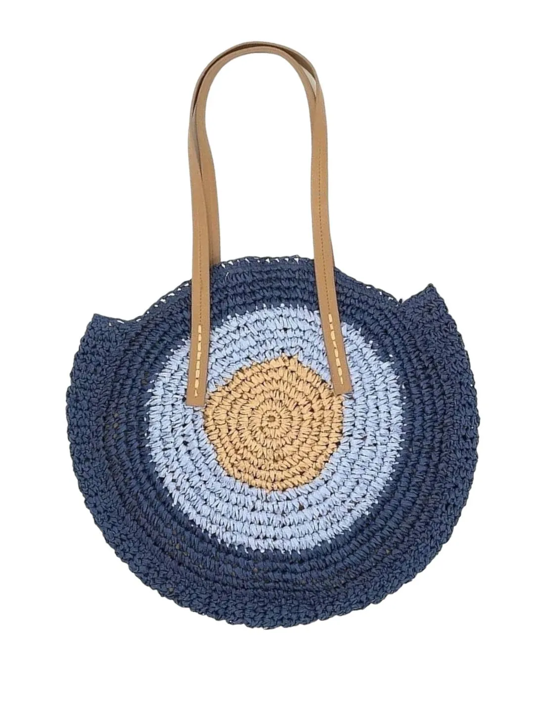 Navy Blue Circular Beach Bag