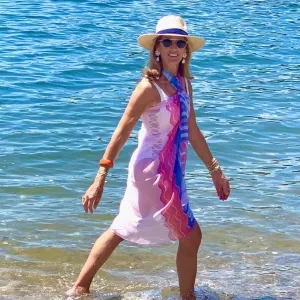Navy Fringe Panama Hat