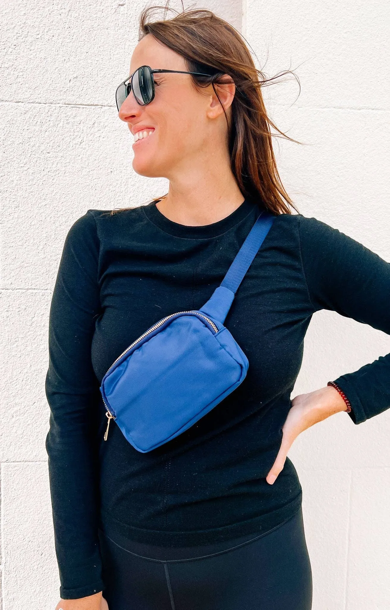 Navy Nylon Belt Bag