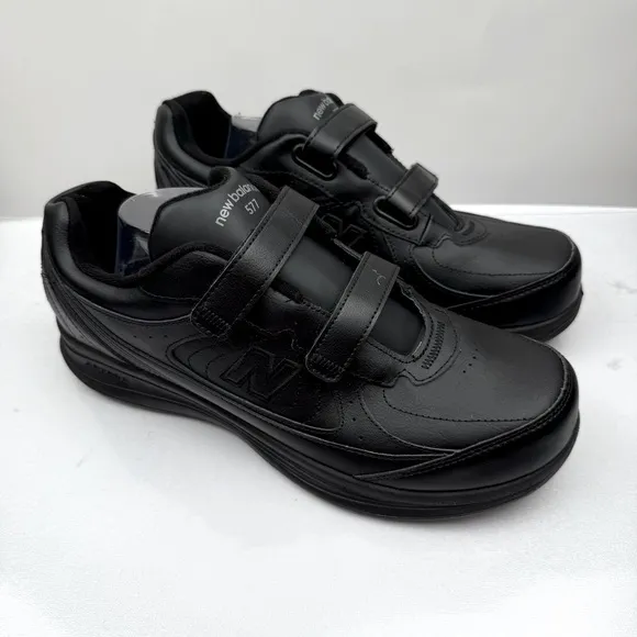 New Balance Sz 11.5W Men's 577 V1 Hook and Loop Walking Shoe MW577VK in Black