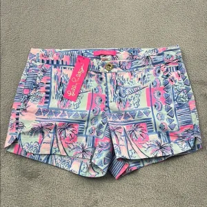 NEW Lilly Pulitzer 4 Adie Ruffle Pocket Stretch Women's Whisper Blue Shorts