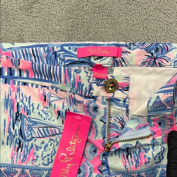NEW Lilly Pulitzer 4 Adie Ruffle Pocket Stretch Women's Whisper Blue Shorts