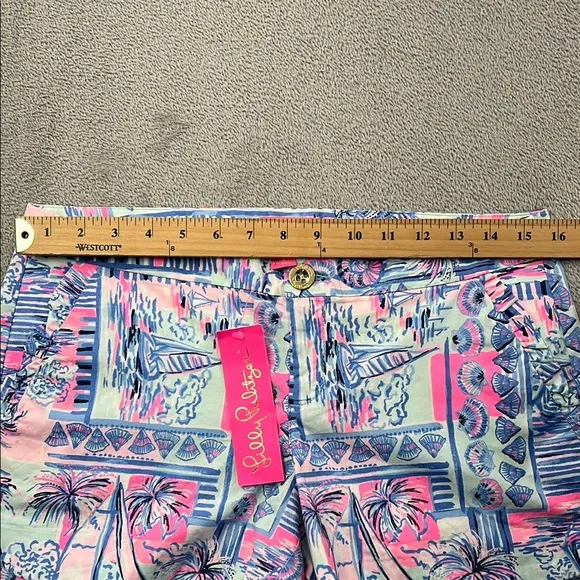 NEW Lilly Pulitzer 4 Adie Ruffle Pocket Stretch Women's Whisper Blue Shorts