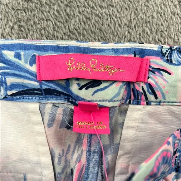 NEW Lilly Pulitzer 4 Adie Ruffle Pocket Stretch Women's Whisper Blue Shorts