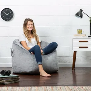 New Lounge & Co Bean Bag Chair Grey, 23"X23"X26"H