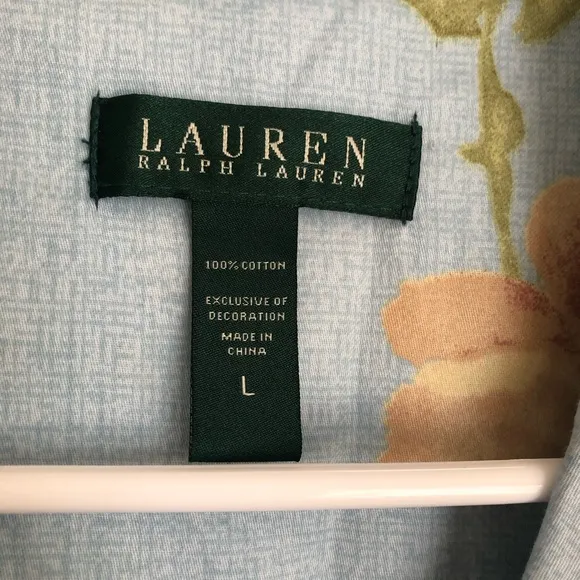 New w Tag: Lauren Ralph Lauren All Cotton Long Sleeve Sleep Shirt. Size Large