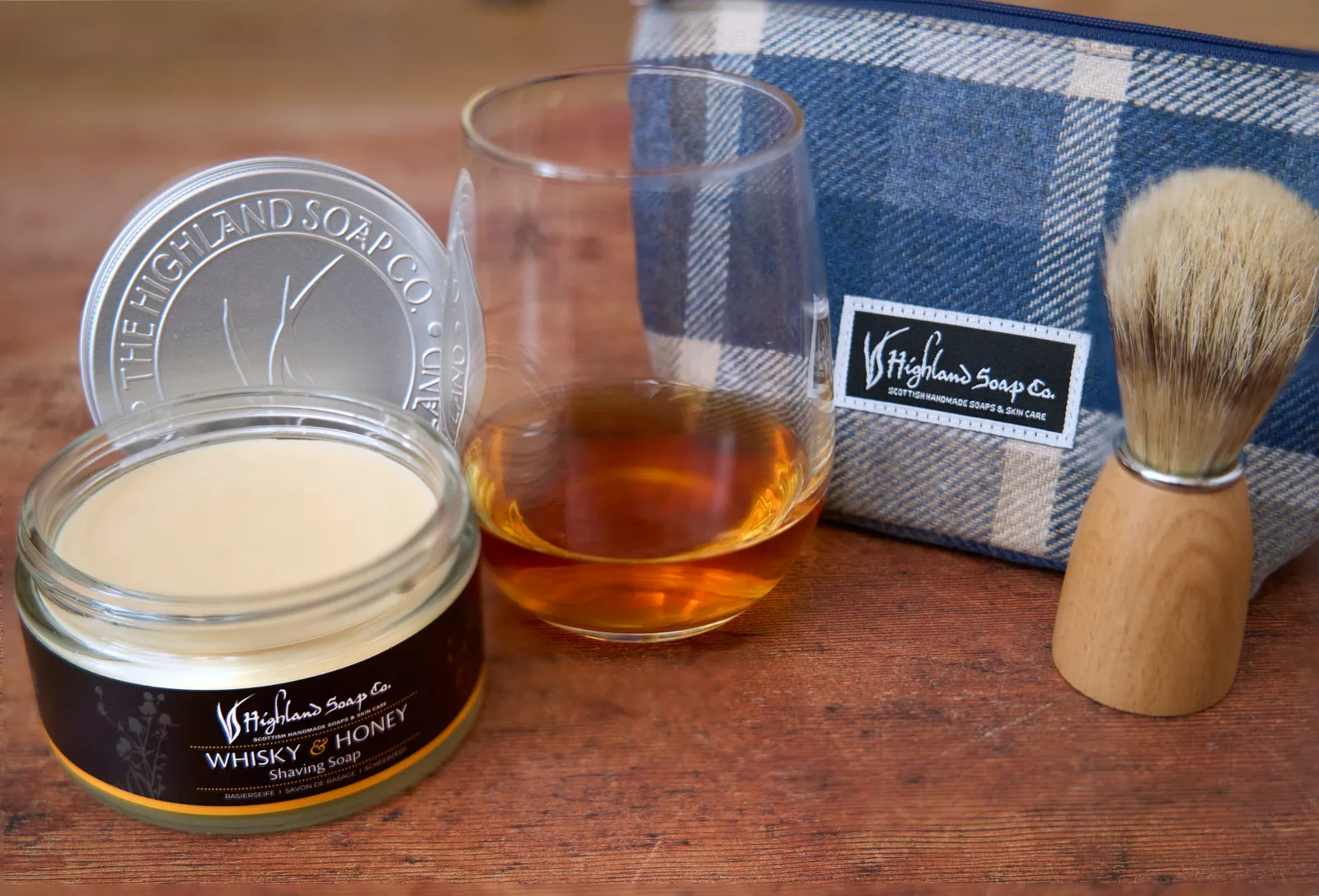 NEW! Whisky & Honey Wash Bag & Shaving Set
