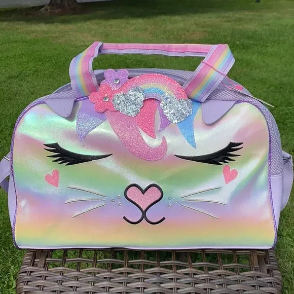Nordstrom's Item! OMG Accessories Miss Bella Kitty Rainbow Crown Duffel Bag - Retails $60US 