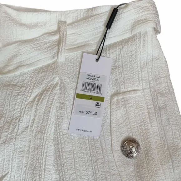 NWT -Calvin Klein Paperbag Waist Short (Size: 14)