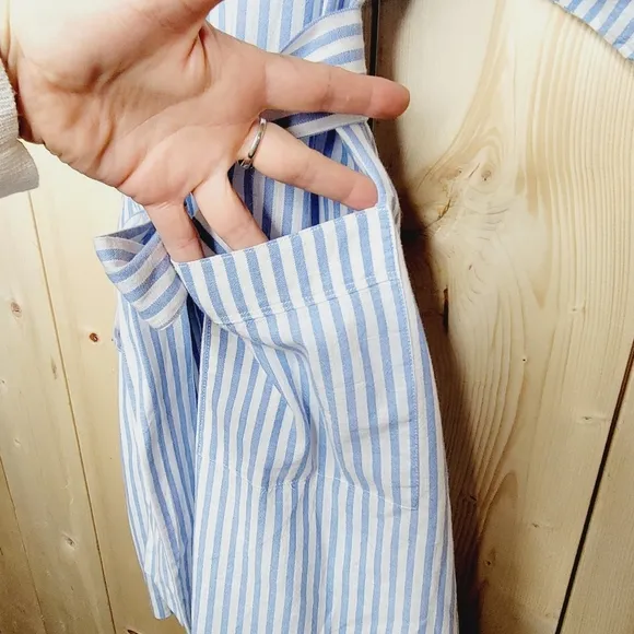 NWT Salua Summer Day Robe in a baby blue stripe pattern
