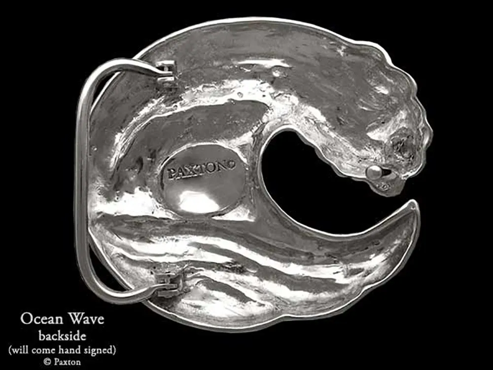 Ocean Wave Belt Buckle Sterling Silver