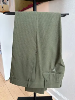 Olive Seersucker Premium Suit Pants