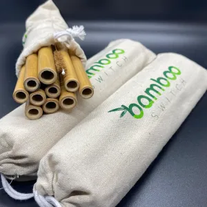 Organic Bamboo Straws & Coconut Fiber Straw Cleaner - 10 count