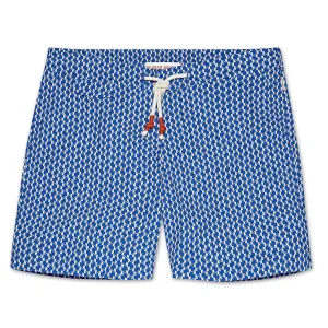 Orlebar Brown - Standard Castell Swim Shorts in Blue/White