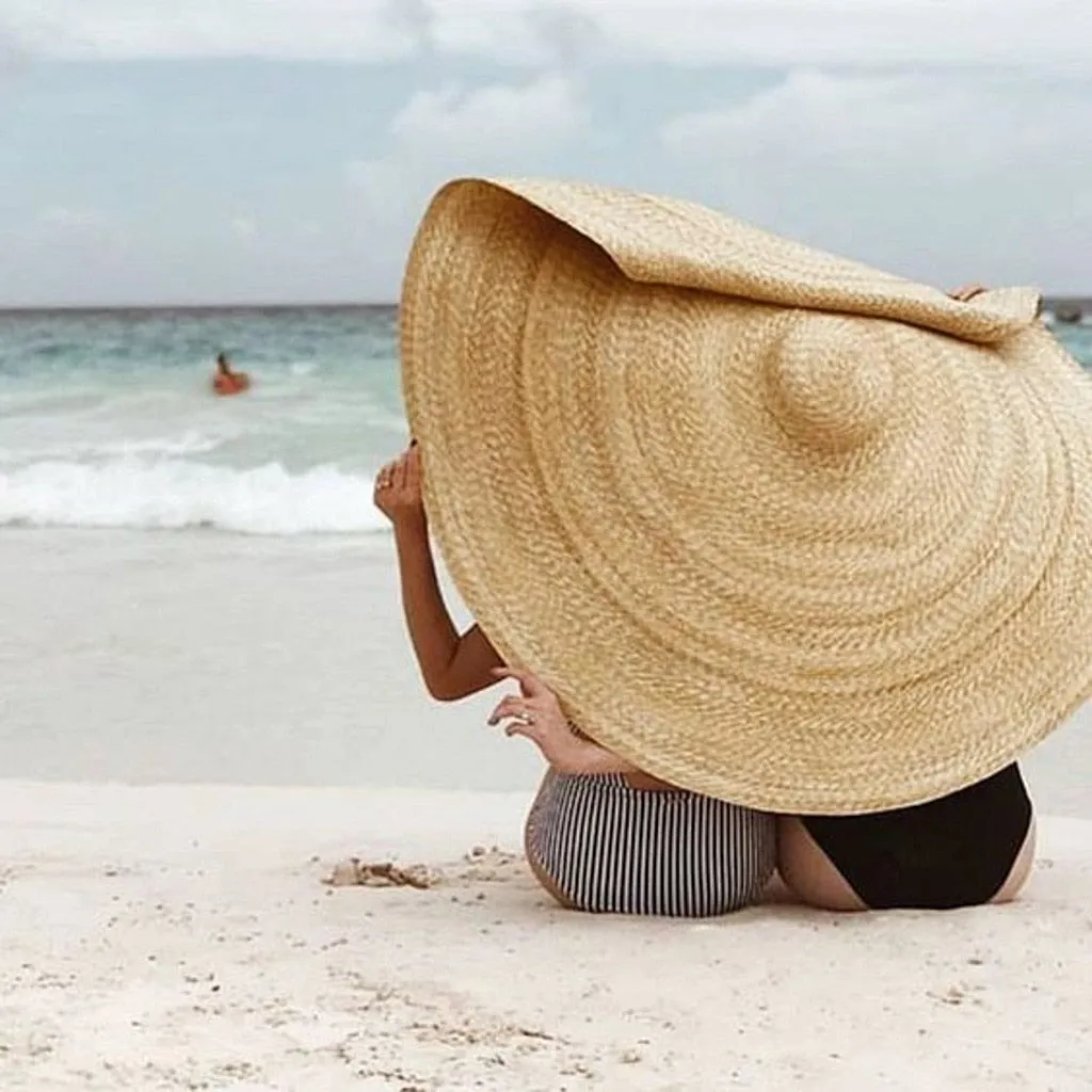 Oversized Straw Beach Hat