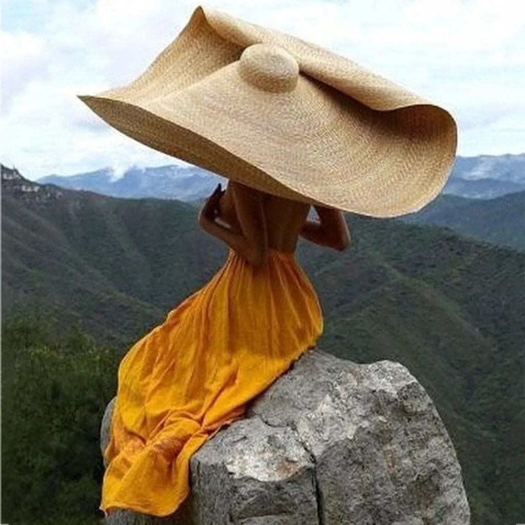 Oversized Straw Beach Hat