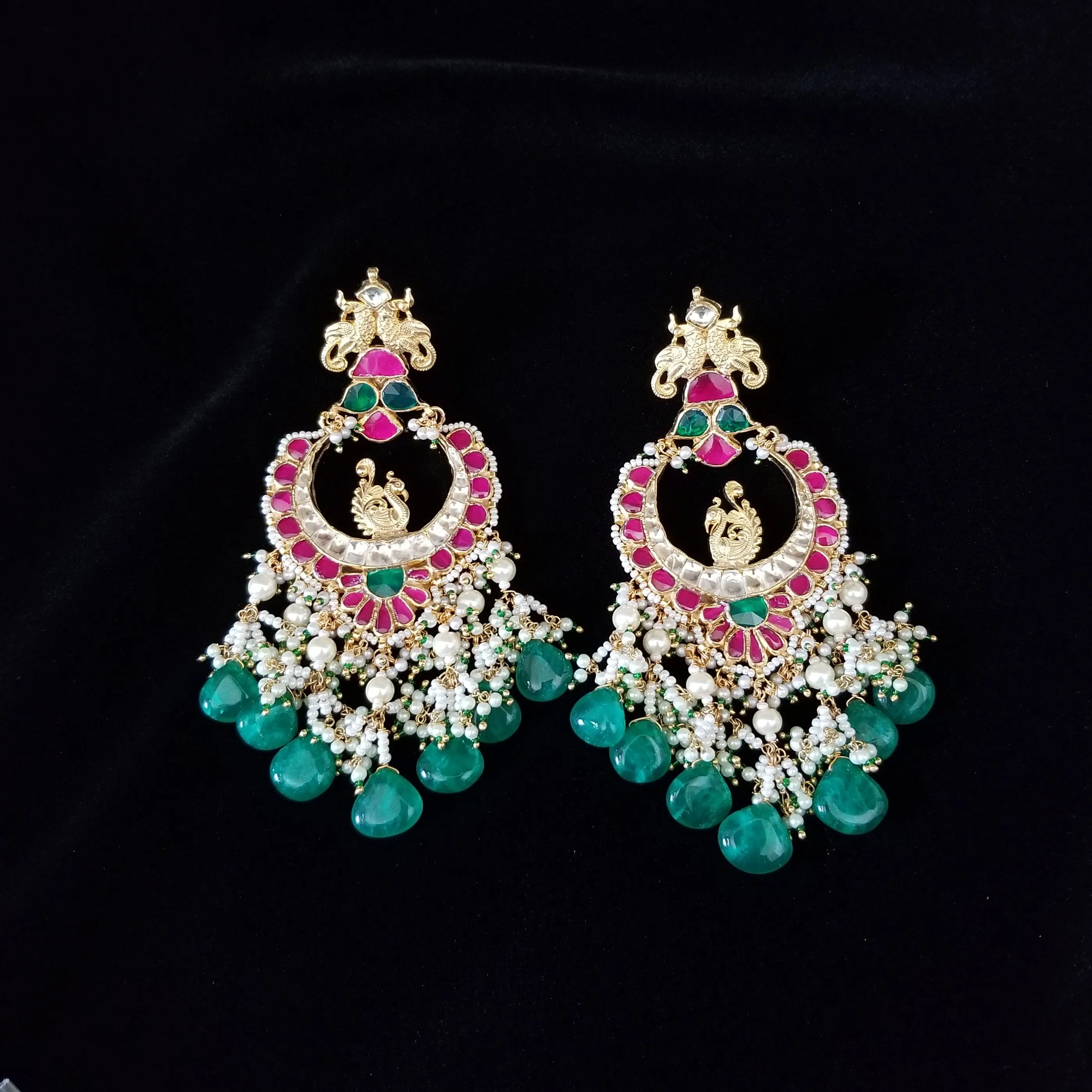 Pachi Kundan Chandbalis With Hard Gold Plating