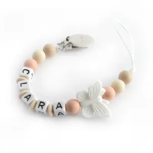 Pacifier Clip | Personalized | Butterfly Clara Peach