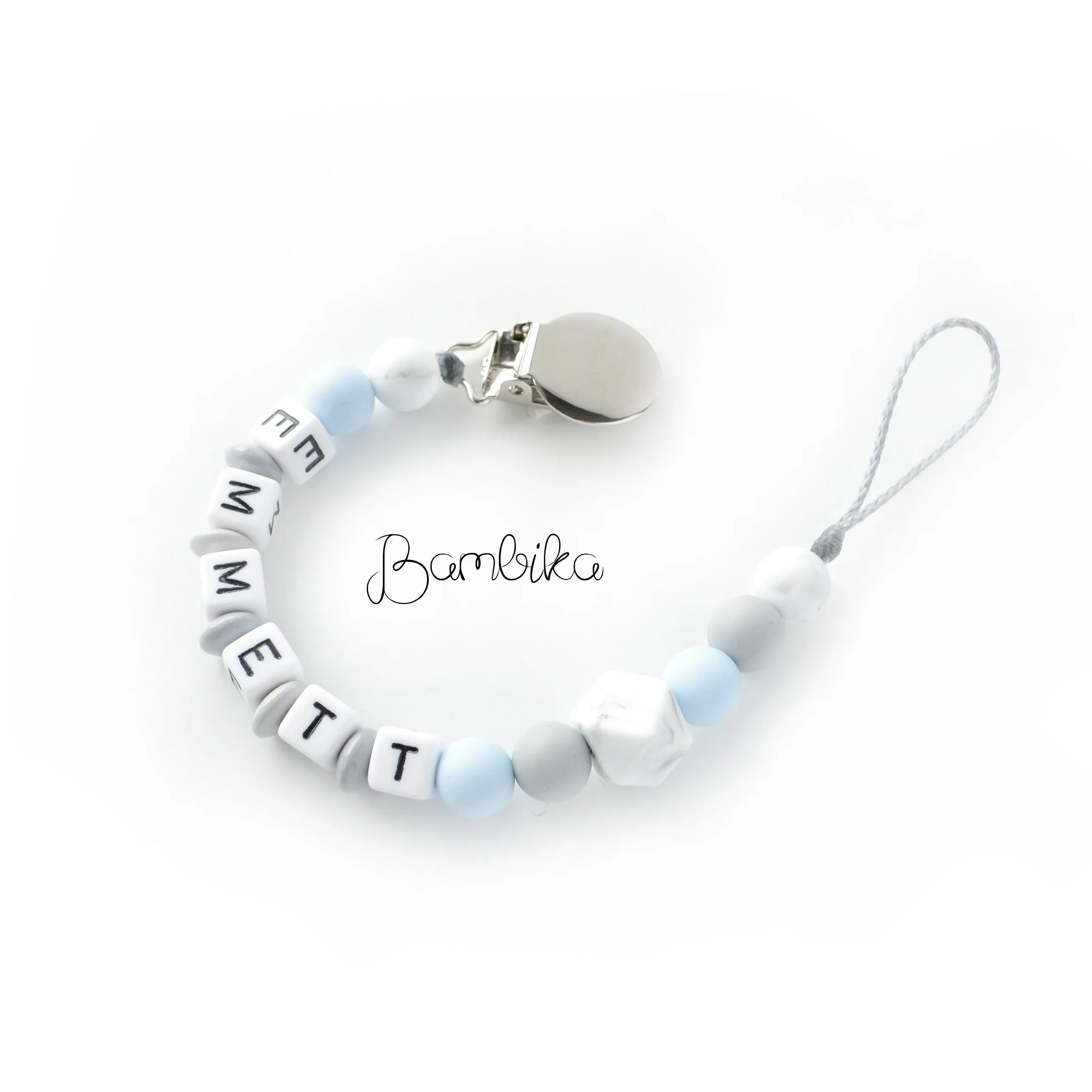 Pacifier Clip | Personalized | Emmett blue