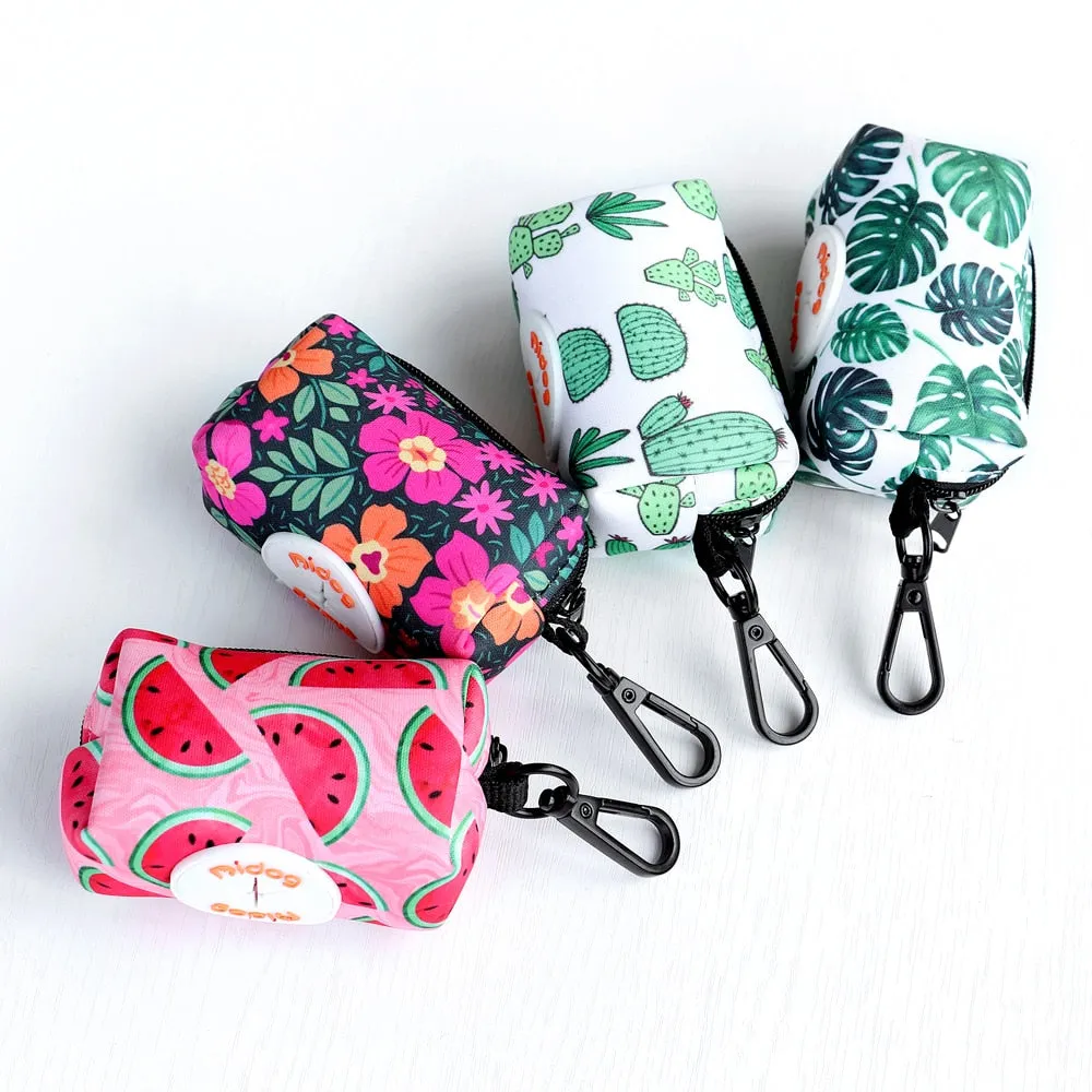 Patterns And Shades: Bow Collar, Leash And Poop Bag Pack