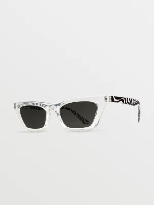 Peace Punk Asphalt Beach Sunglasses (Gray Lens) - ASPHALT BLACK