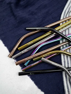 Personalise Metal Straw Set