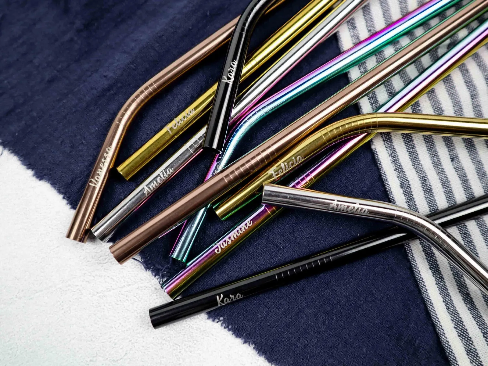Personalise Metal Straw Set