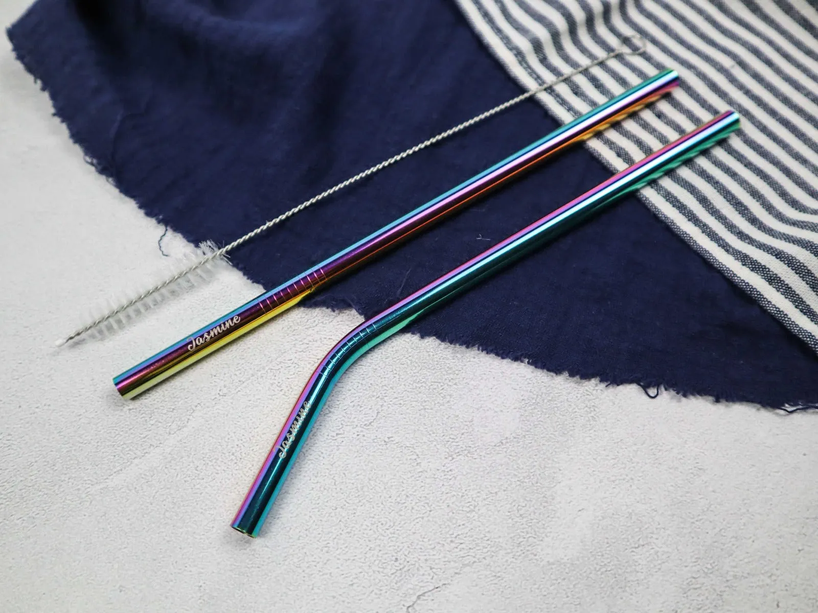 Personalise Metal Straw Set