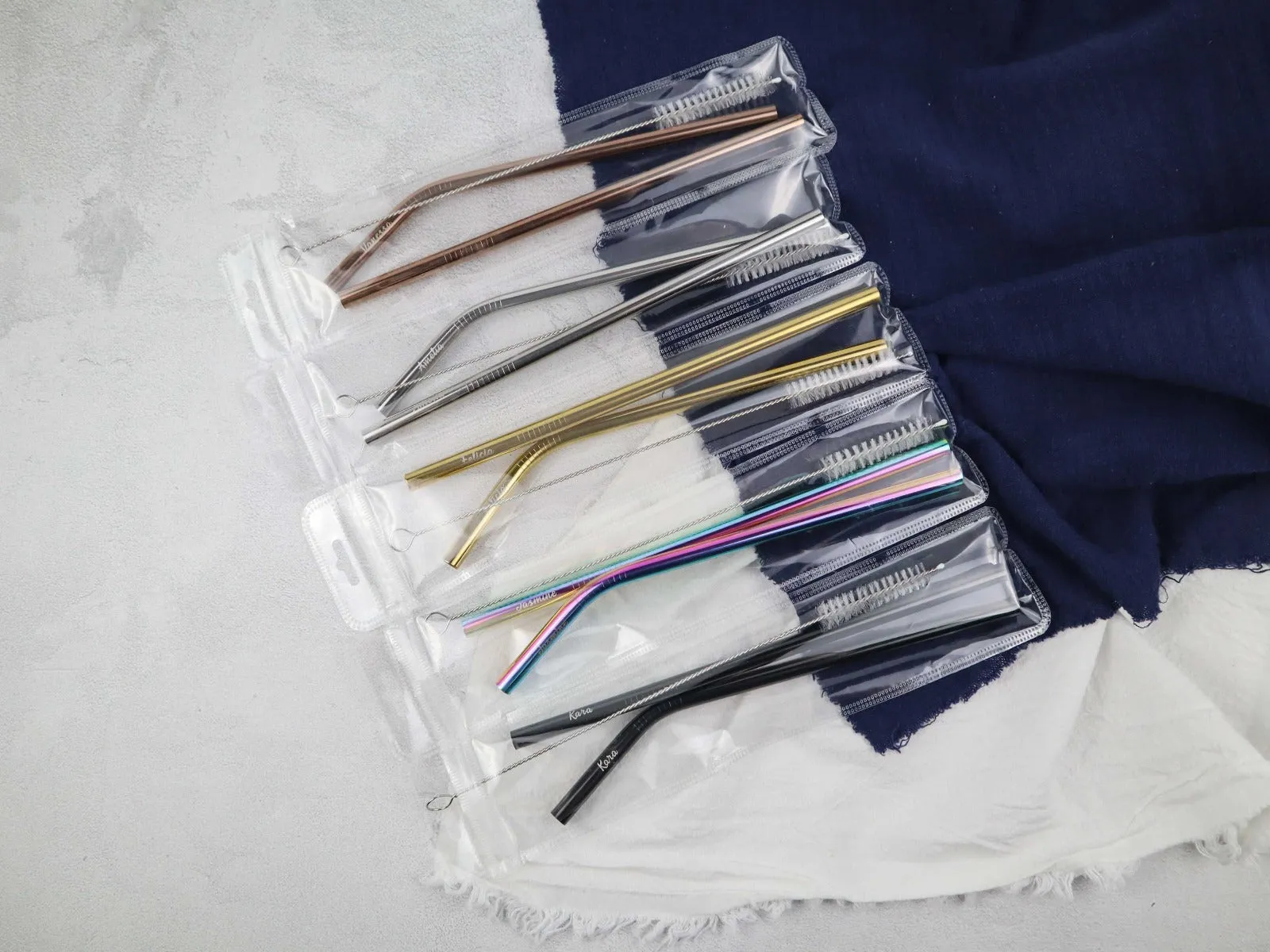 Personalise Metal Straw Set