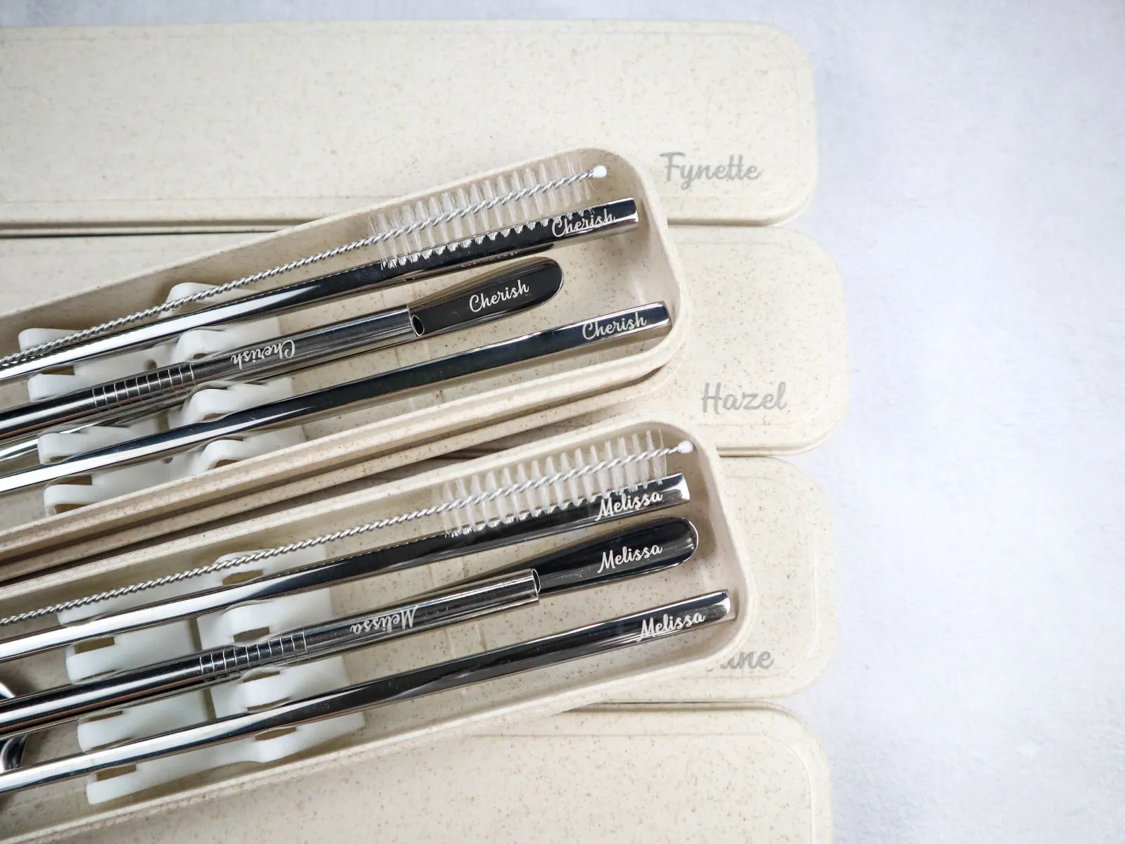 Personalised 5-pc Silver Spork Set
