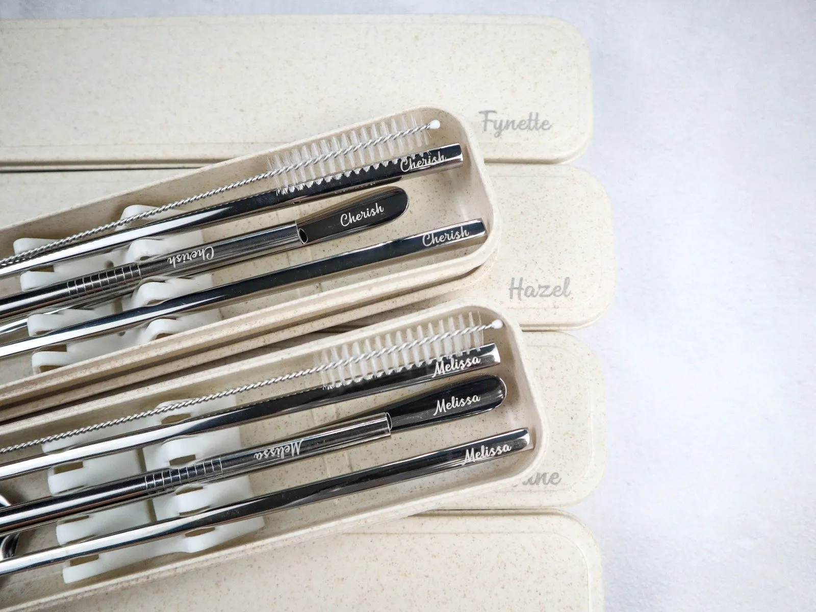 Personalised 5-pc Silver Spork Set