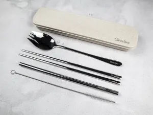 Personalised 5-pc Silver Spork Set